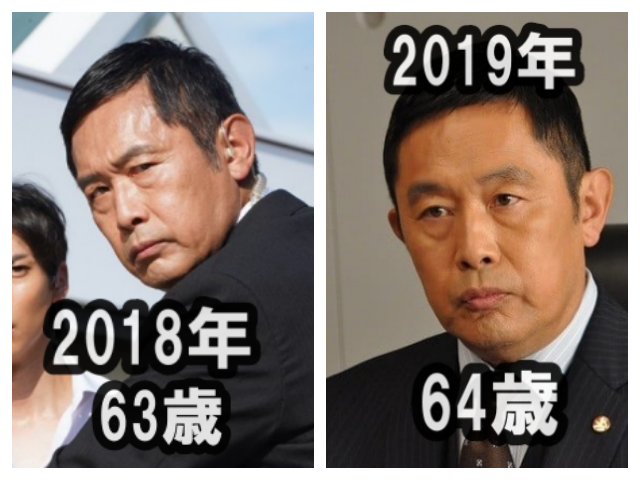 2018年、2019年の内藤剛志比較画像