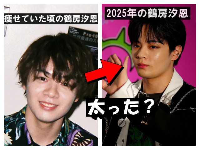 鶴房汐恩の2020年、2025年の画像