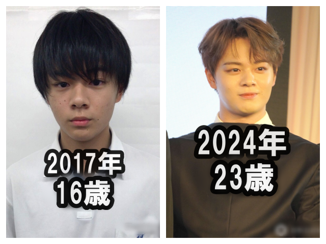 鶴房汐恩の16歳、23歳の比較画像