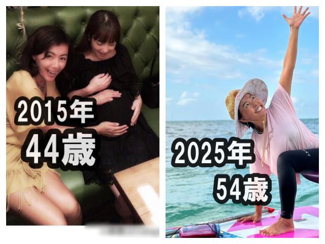 2015年と2025年田中律子の比較画像