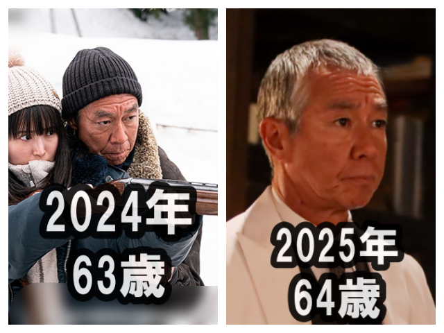 2024年、2025年の柳葉敏郎の比較画像